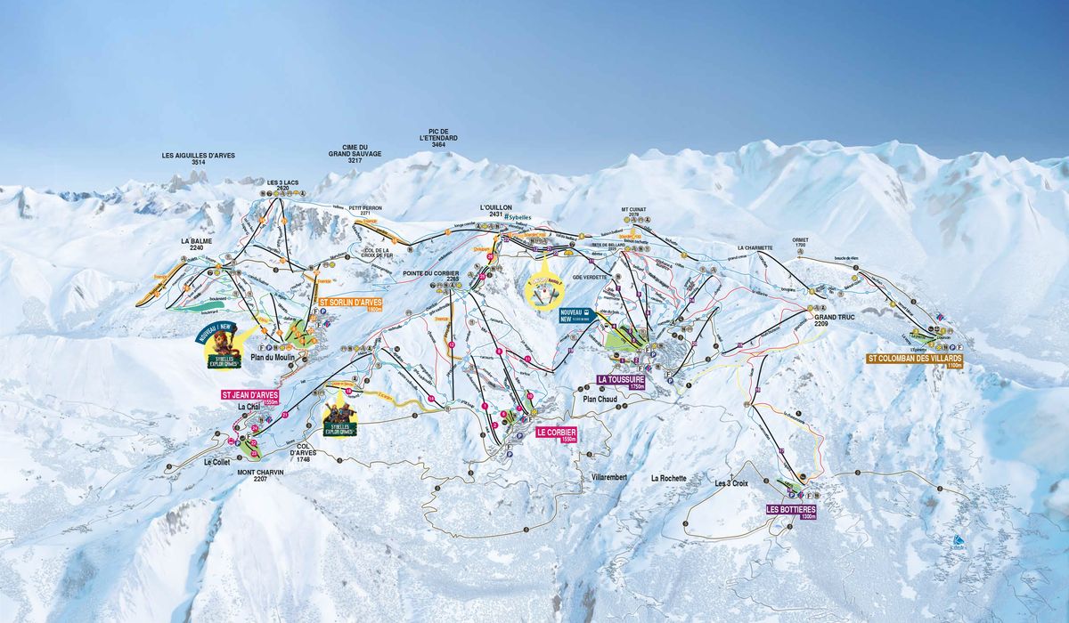 Plan pistes Sybelles